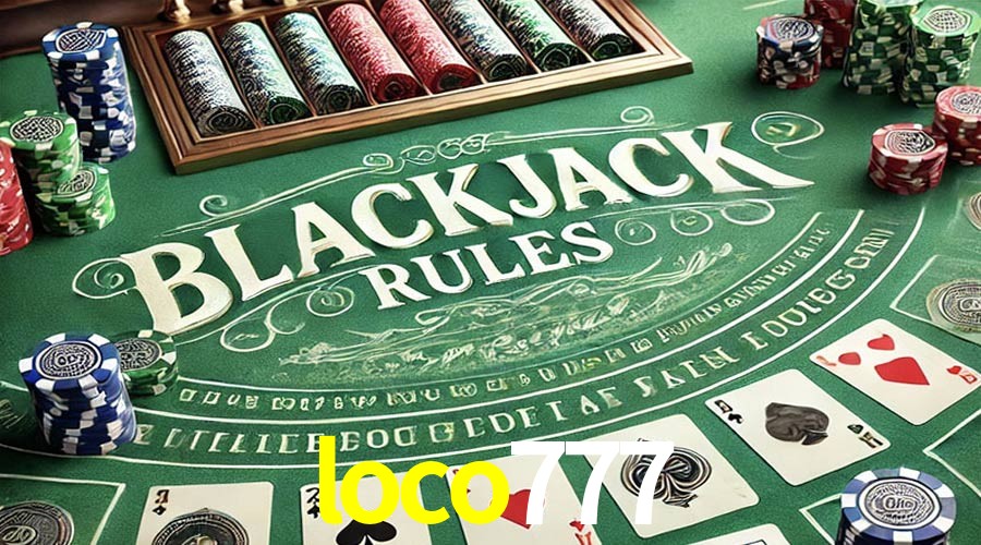 Una escena digital vívida inspirada en casino con loco777 mostrado prominentemente, luces brillantes, fichas, cartas y acentos dorados.
